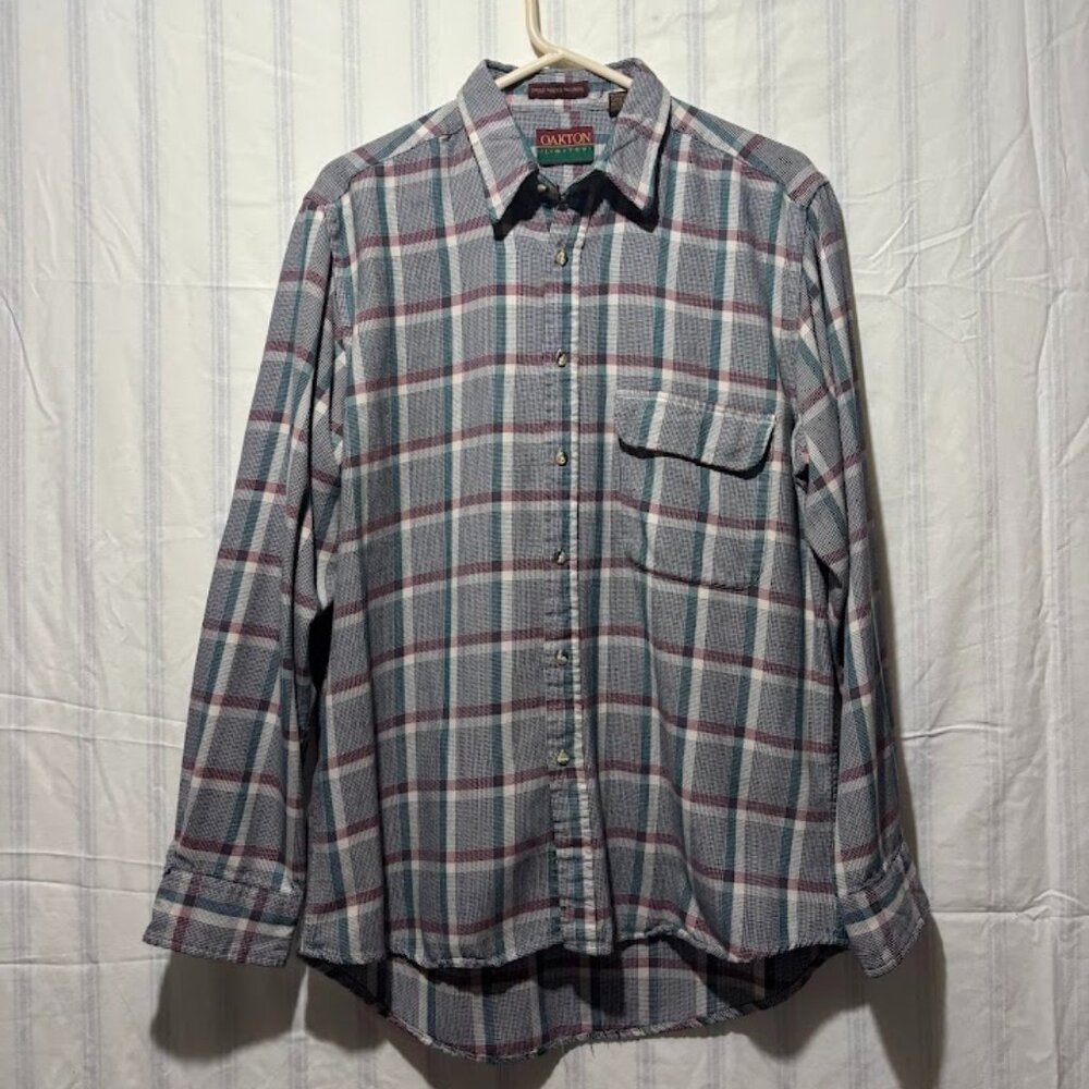Vintage Oakton Limited Flannel Button Up Shirt Men's L Multicolor